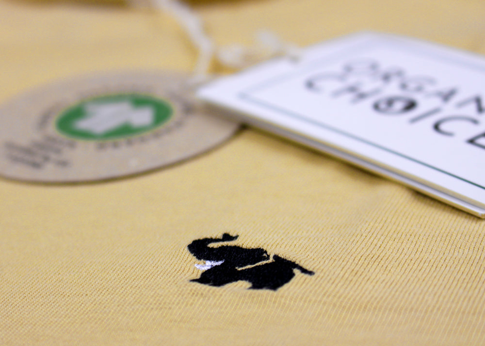 Camiseta Algodón Orgánico Beige - Elefante Detalle Hombre