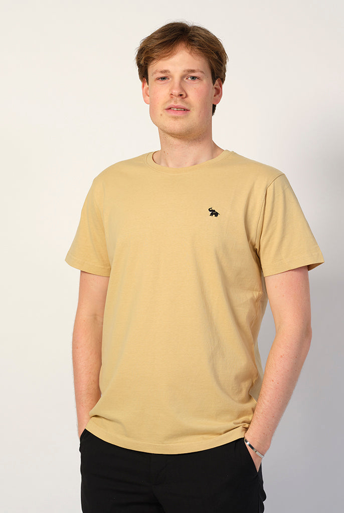 Camiseta Algodón Orgánico Beige Hombre Elefante
