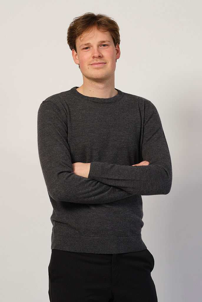 Jersey de Lana Hombre Orgánica Gris Oscuro