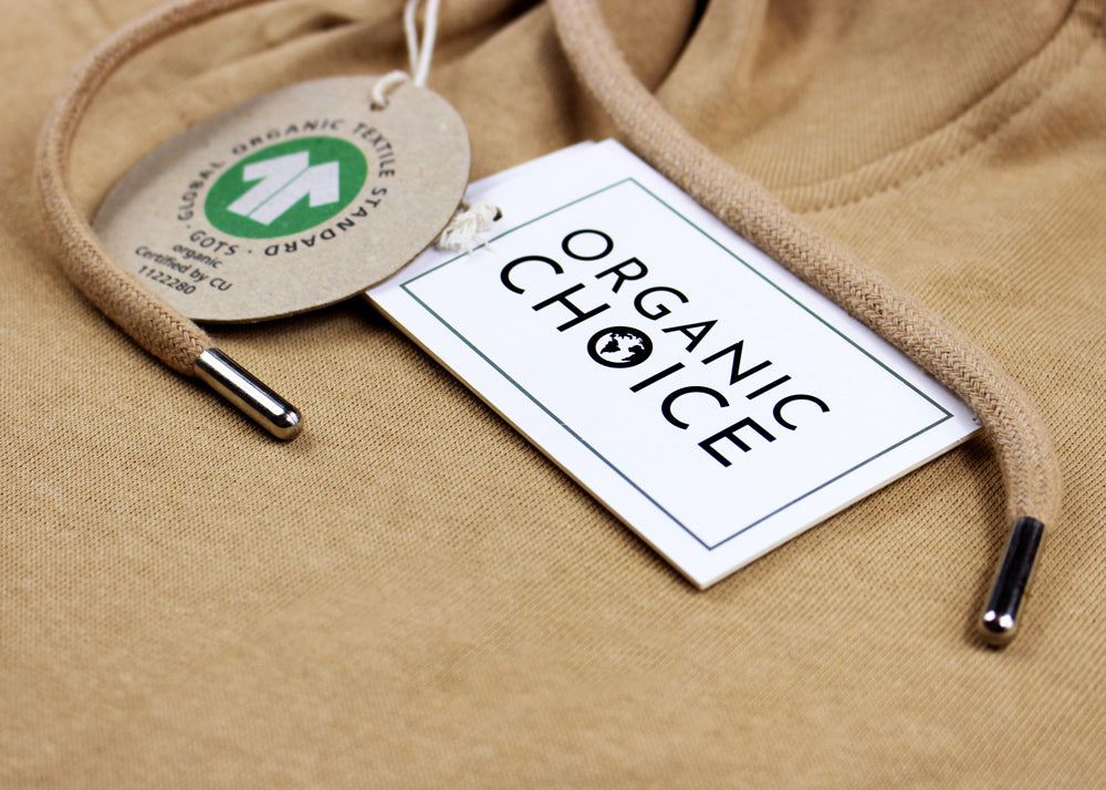 Sudadera Algodón Orgánico Beige Detalle