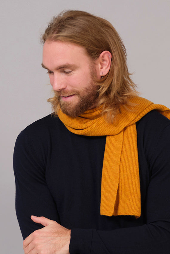 Bufanda de Lana 100% Orgánica Amarilla