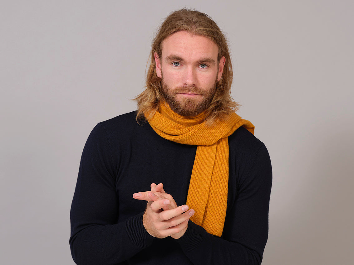 Bufanda de Lana Amarilla 100% Orgánica