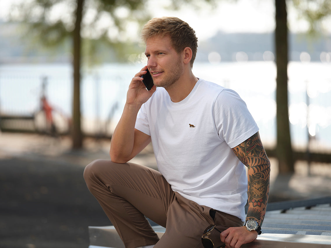 Camiseta Tigre Algodón Orgánico Blanca