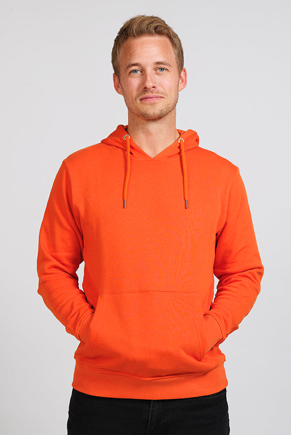 Sudadera Algodón Orgánico Naranja Hoodie Para Hombre