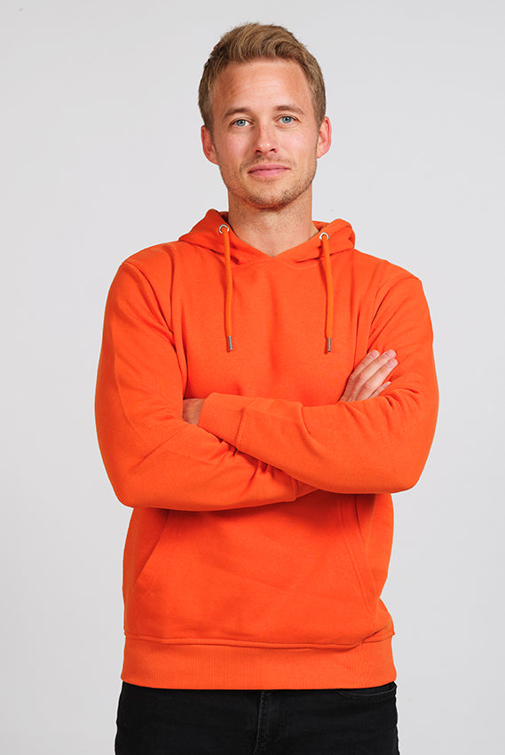 Hoodie para Hombre Sudadera Algodón Orgánico Naranja