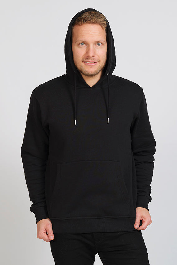 Hoodie Negra Sudadera Hombre Basic