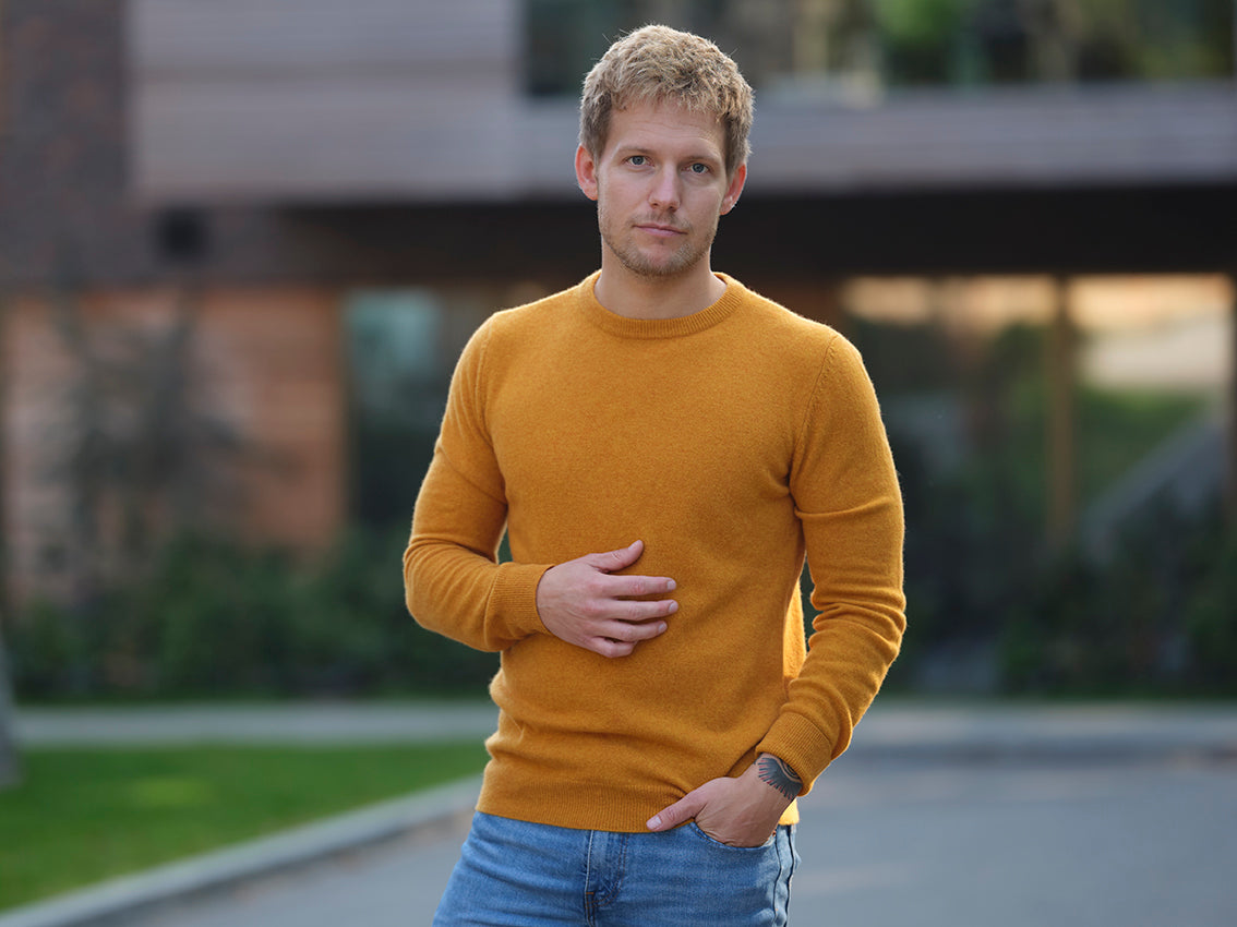 Jersey Hombre de Lana Orgánica Amarillo