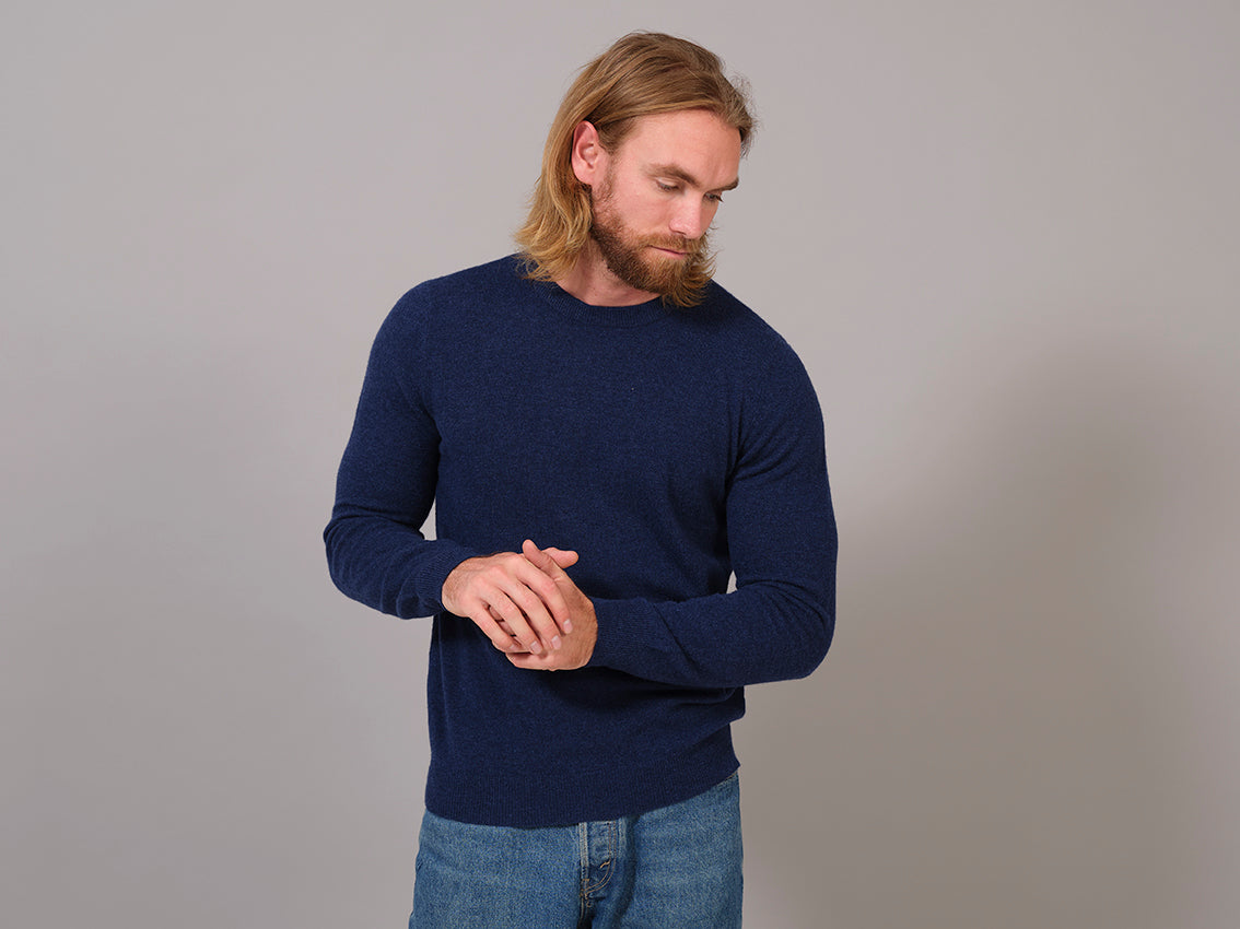 Jersey de Lana Hombre Azul