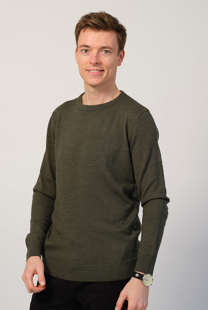 Jersey de Lana Orgánica Verde Claro hOMBRE