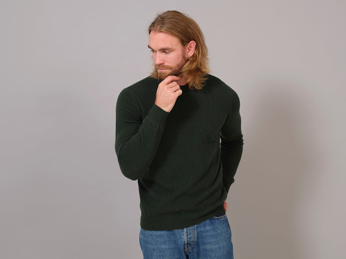 Jersey de Lana Verde Hombre