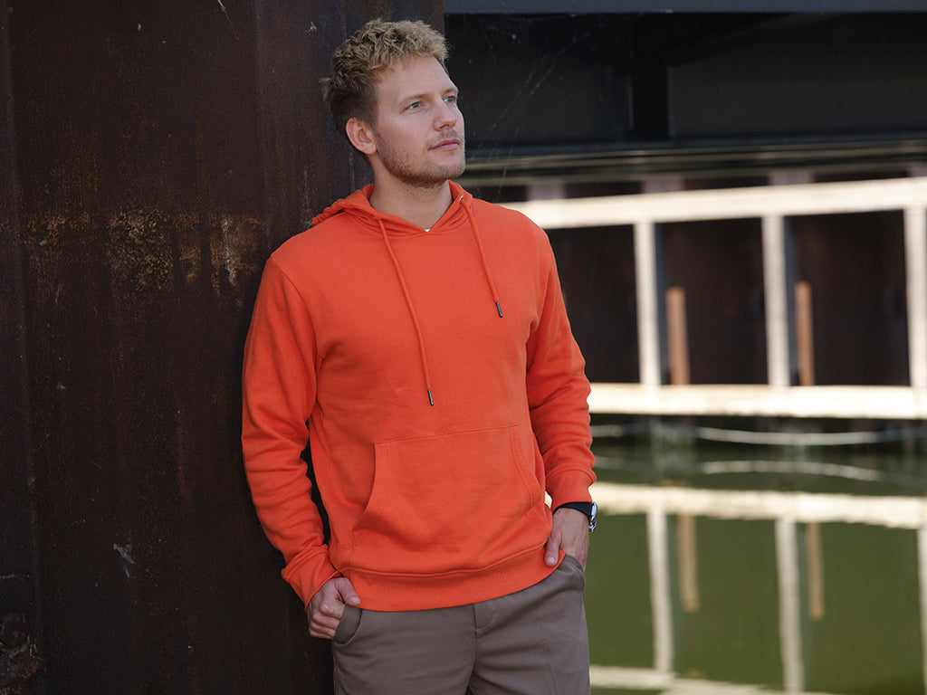 Sweat-shirt hoodie Orange pour homme