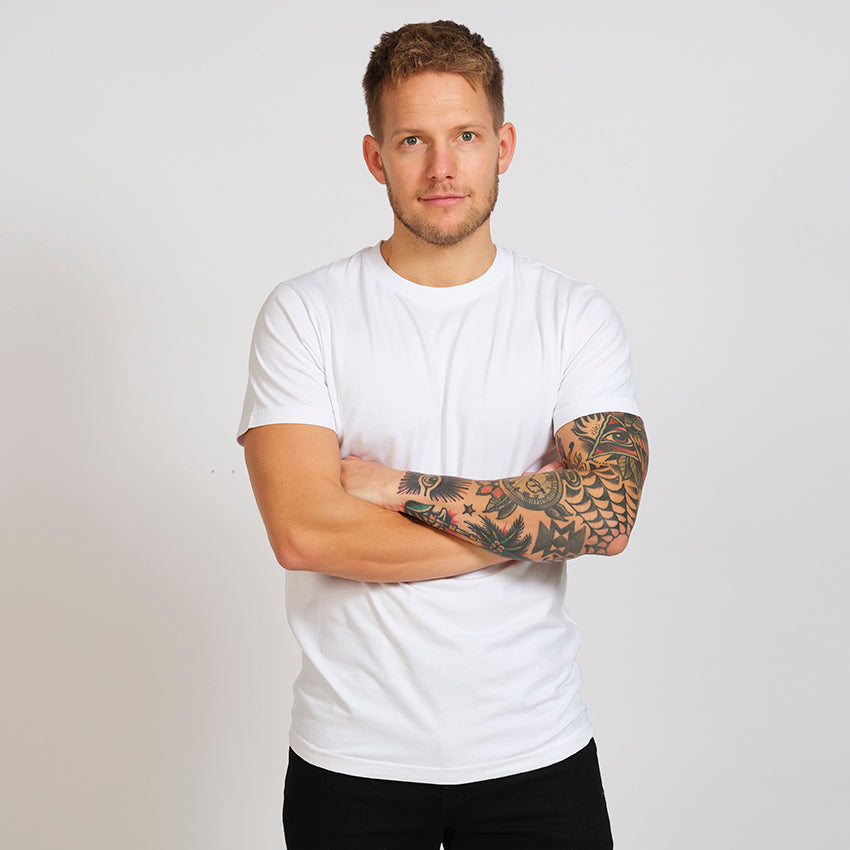 homme T-shirt en Coton Biologique Blanc