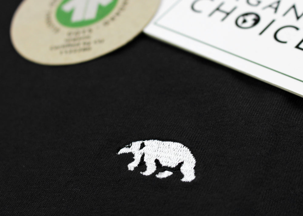 T-shirt en Coton Biologique Noir - Ours Polaire détail
