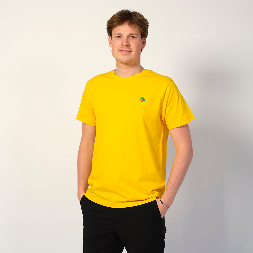 T-shirt pour homme en Coton Biologique Jaune - Arbre