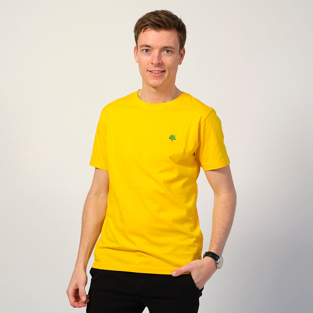 Homme T-shirt en Coton Biologique Jaune - Arbre