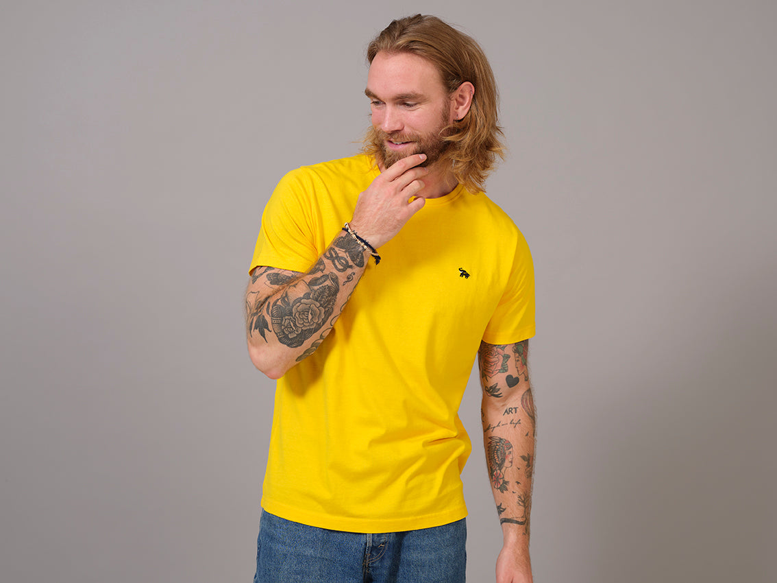 T-shirt en Coton Biologique Jaune - Éléphant pour homme