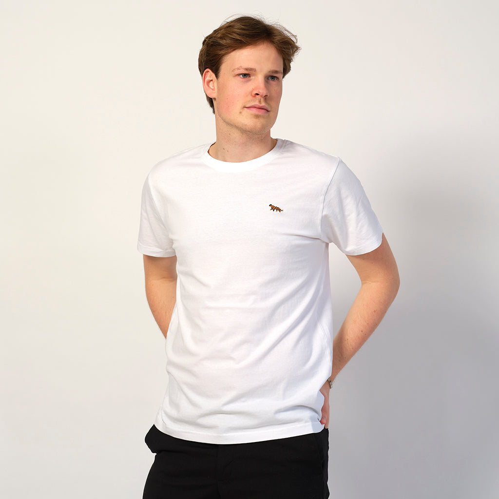 T-shirt en Coton pour homme Biologique Blanc - Tigre