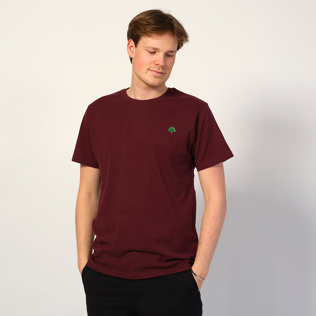 T-shirt pour homme en Coton Biologique Grenat - Arbre