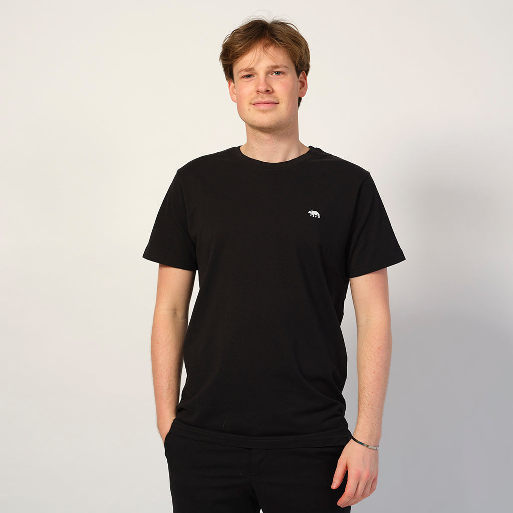 T-shirt pour homme en Coton Biologique Noir - Ours Polaire