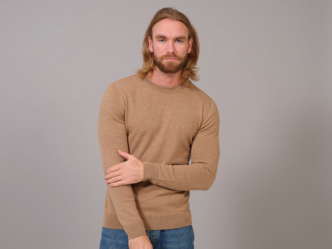 Pull en Laine Mérinos Biologique Beige pour homme